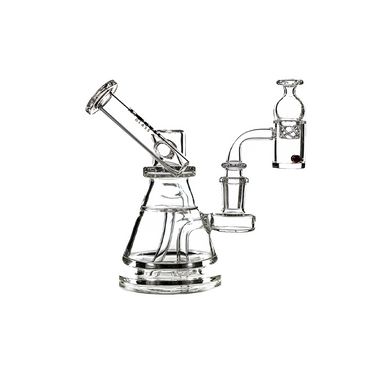 MKGlass TX53 Toxic Pyramid Sidecar 6″ Water Pipe Clear