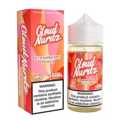 Strawberry Peach Cloud Nurdz 100mL with packaging