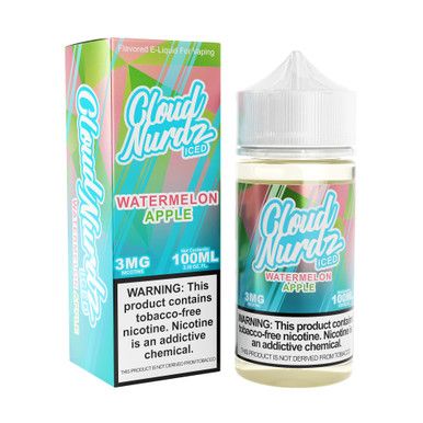 Watermelon Apple Iced Cloud Nurdz TFN 100mL with packaging
