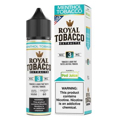 Menthol Tobacco Pod Juice x Royal Tobacco Extracts 60mL with packaging