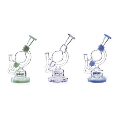 Lookah (Dab Rig) 10” Recycler Unique Globe Water Pipe Group Image