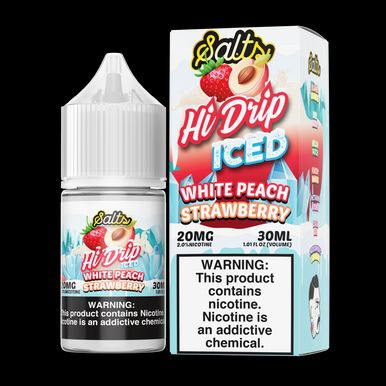 White Peach Strawberry Iced by Hi-Drip Salts 30ml with Packaging