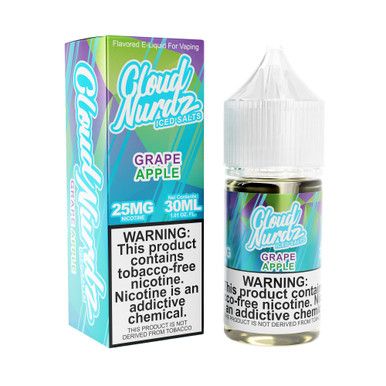 Grape Apple Iced Cloud Nurdz TFN Salts 30mL with Packaging