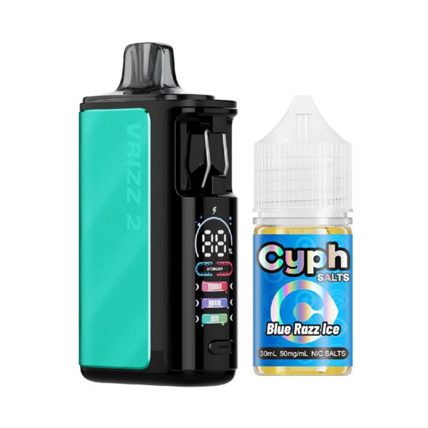 Voopoo Navi Pod System + Cyph Salts 30mL Collab Set Color: Azure | Flavor: Blue Razz Ice 50mg