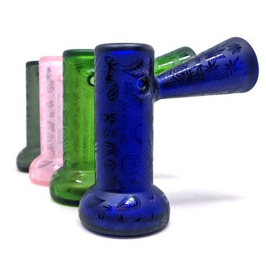 Dogg Lbs (Hand Pipe) DLHP0026-0029 4.5" Frosted Hazely Bubbler group photo