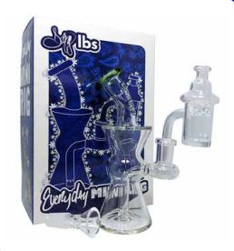 Dogg Lbs (Water Pipe) Everyday 6" Color Mini Rig Box Set with Banger & Carb Cap with packaging