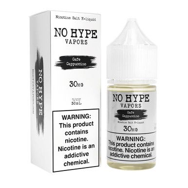 Café Cappuccino by No Hype E-Liquid 30mL Salt Nic with packaging