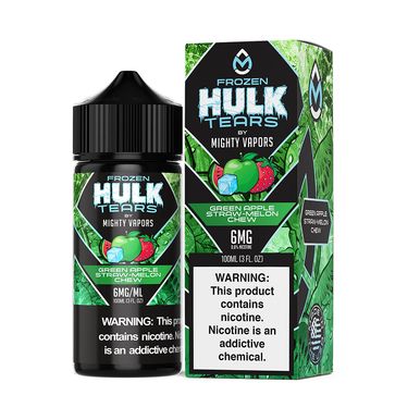 Frozen Green Apple Straw Melon Chew by Mighty Vapors Hulk Tears E-Juice (100mL)(Freebase) with packaging