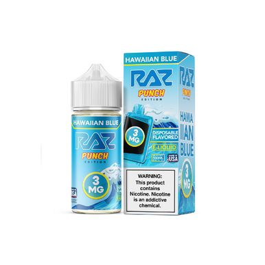 Hawaiian Blue Pod Juice x RAZ Punch Edt. 100mL with packaging