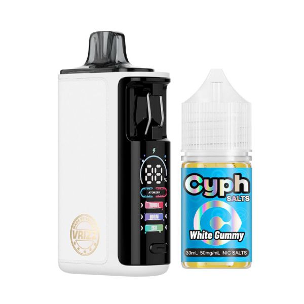 Voopoo Navi Pod System + Cyph Salts 30mL Collab Set Color: White Leather | Flavor: White Gummy 50mg