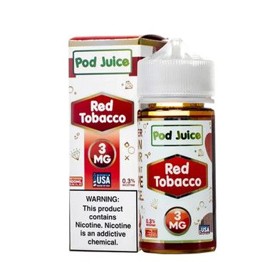 Red Tobacco Pod Juice 100mL with packaging