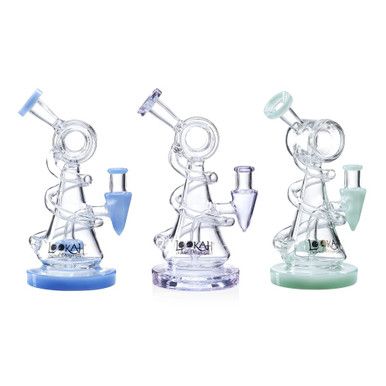 Lookah (Dab Rig) 9″ Mini Recycler Spiral Beaker Water Pipe Group Image