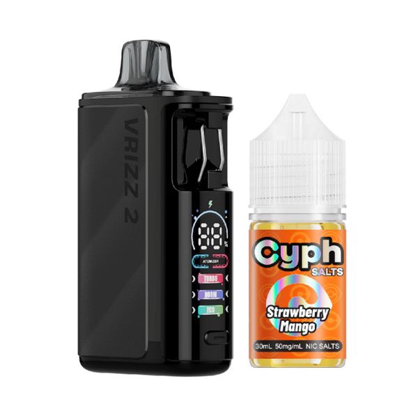 Voopoo Navi Pod System + Cyph Salts 30mL Collab Set Color: Onyx Black | Flavor: Strawberry Mango 50mg