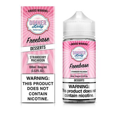 Strawberry Macaroon Dinner Lady TFN 100mL with packaging