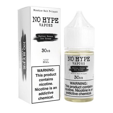 Butter Pecan Ice Cream by No Hype E-Liquid 30mL Salt Nic with packaging