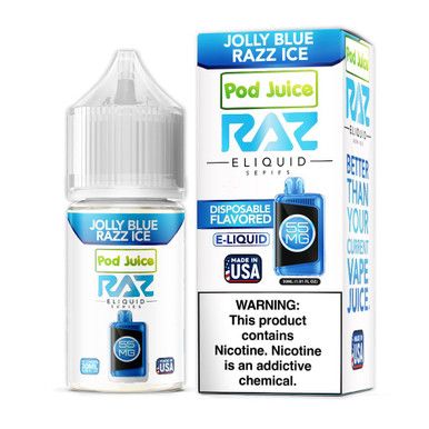 Jolly Blue Razz Ice Pod Juice x RAZ Salts 30ml with Packaging