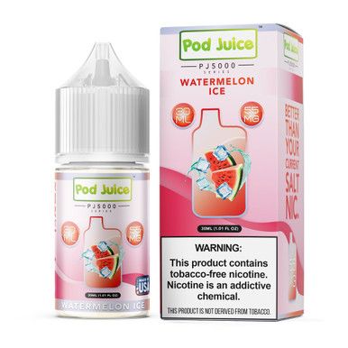 Watermelon Ice by Pod Juice TFN PJ5000 Series Salt 30mL with Packaging