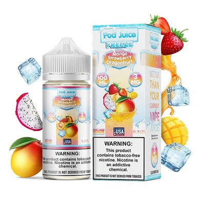 Pod Juice TFN Series 100mL - Mango Strawberry Dragonfruit Freeze with Packaging