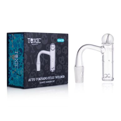 MKGlass (Banger) TXQB4 Toxic Quartz 14MM 90° Auto Tornado Fully Welded Quartz Banger Set with packaging