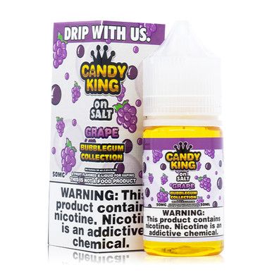 Grape By Candy King Bubblegum Salt E-Liquid with Packaging