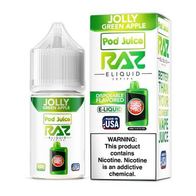 Jolly Green Apple Pod Juice x RAZ Salts 30ml with Packaging