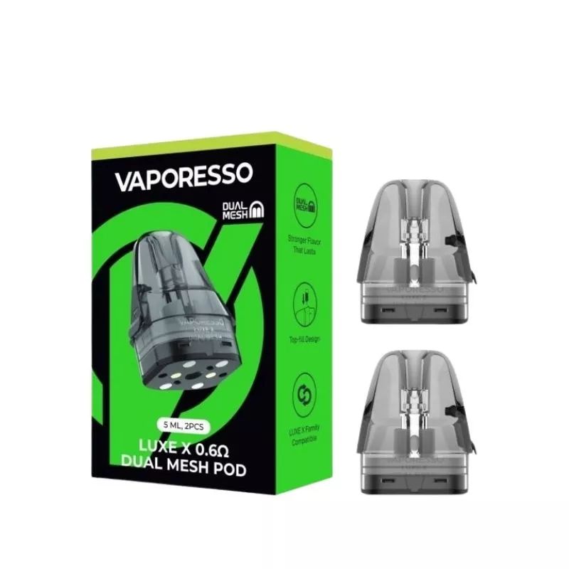 Vaporesso LUXE X Replacement Pods (2-Pack) dual mesh 0.6ohm with packaging