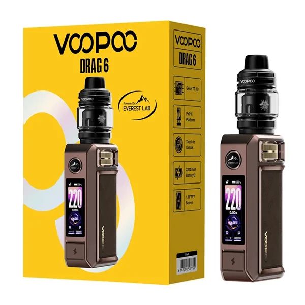 Voopoo Drag 6 Starter Kit brown with packaging