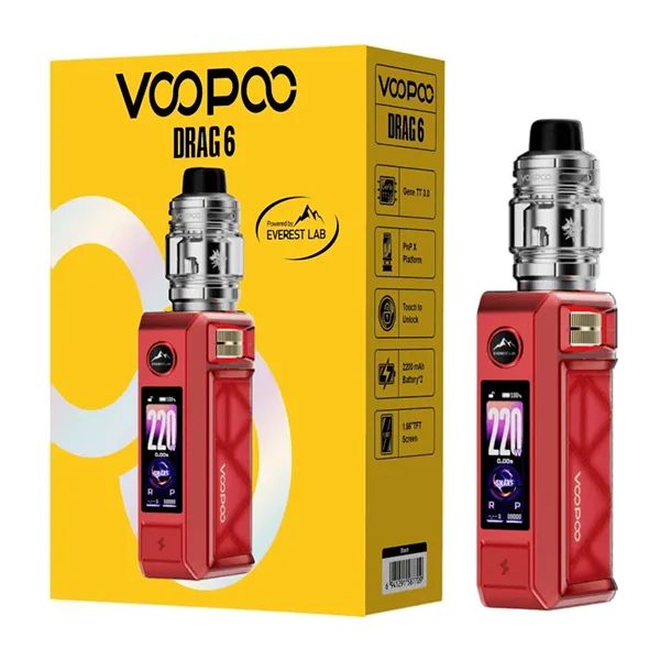 Voopoo Drag 6 Starter Kit red with packaging